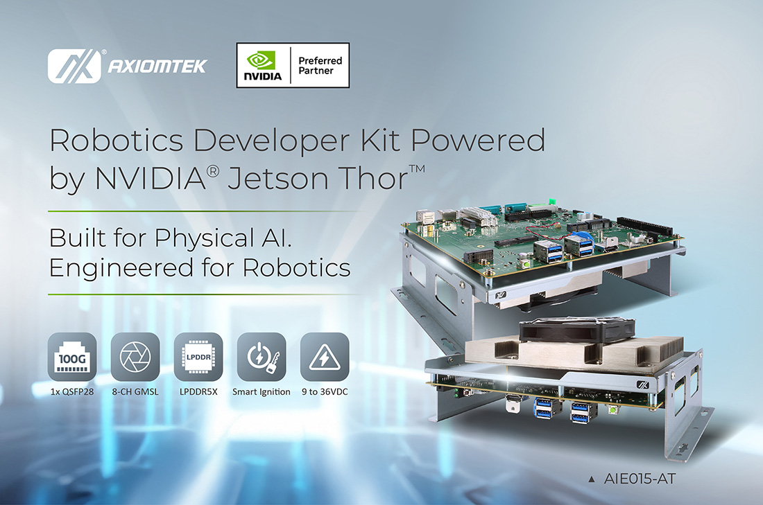 Axiomtek Introduces AIE015-AT Robotics Developer Kit Powered by NVIDIA® Jetson Thor™ for Next-Generation Physical AI
