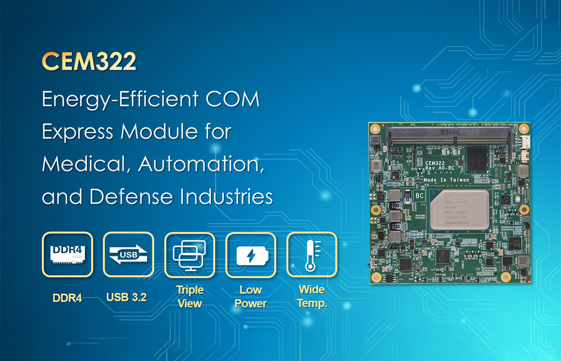 Axiomtek's COM Express Type 6 Compact Module CEM322: Flexibility, Performance, and Security for Mission-Critical Systems