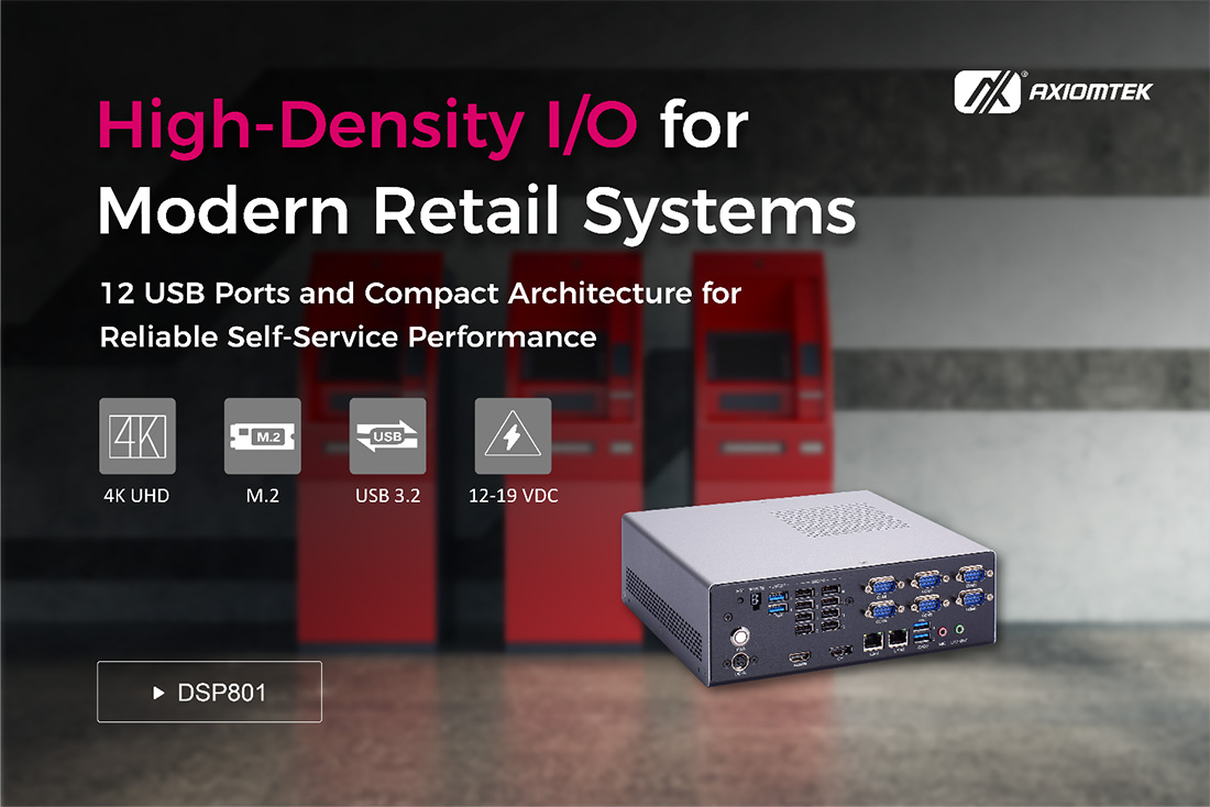 Axiomtek Launches DSP801: Compact Kiosk Controller with Extensive Connectivity