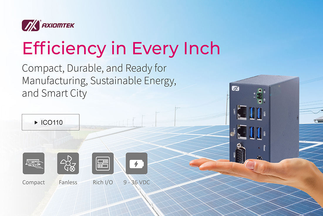 Axiomtek Unveils New Ultra-Compact DIN-Rail IoT Gateway for Robust Industrial Applications– ICO110