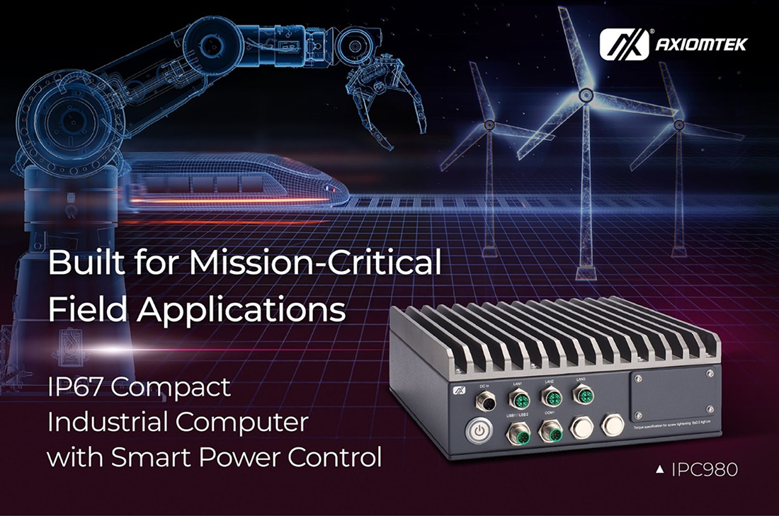 Axiomtek Announces New Compact, IP67-Rated Industrial System IPC980 for Mission-Critical Applications