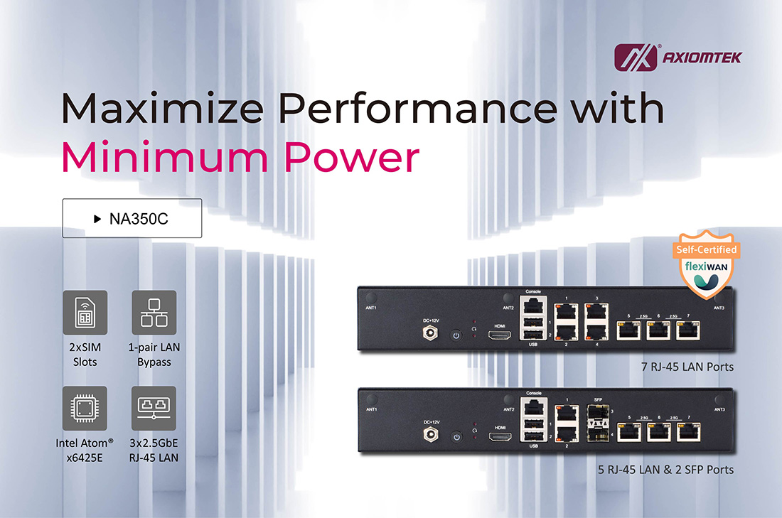 Axiomtek Launches NA350C: Power-Efficient Desktop Network Appliance Solution with flexiWAN and Flexible LAN Options