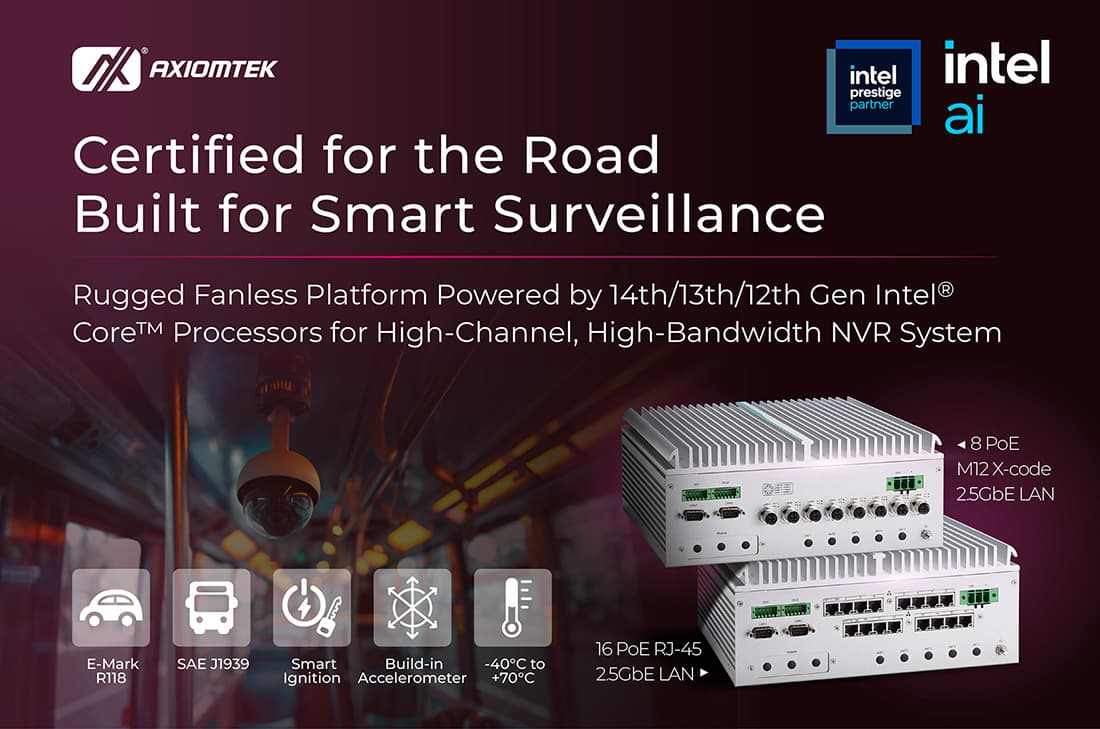 Axiomtek Launches UST520: Road-Certified In-Vehicle Video Analytics Platform with High-Capacity NVR Design