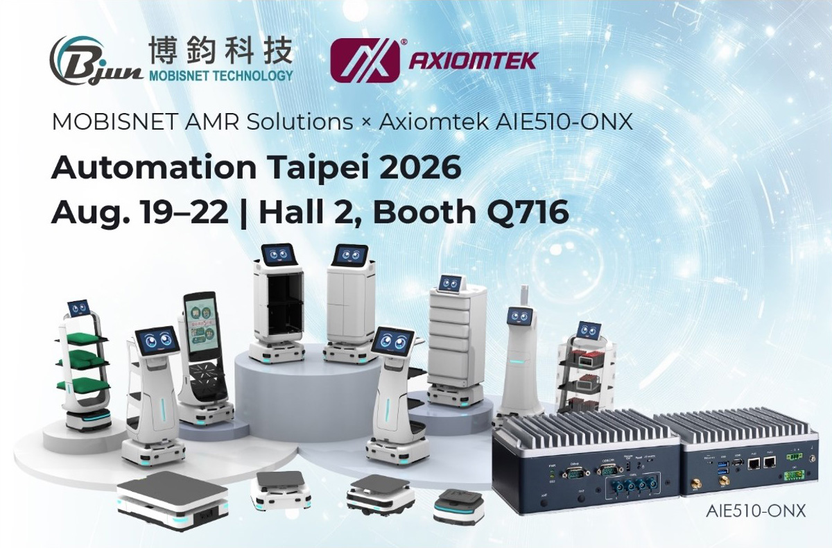 Axiomtek and MOBISNET Showcase Seven AI-Powered AMRs at Automation Taipei 2026