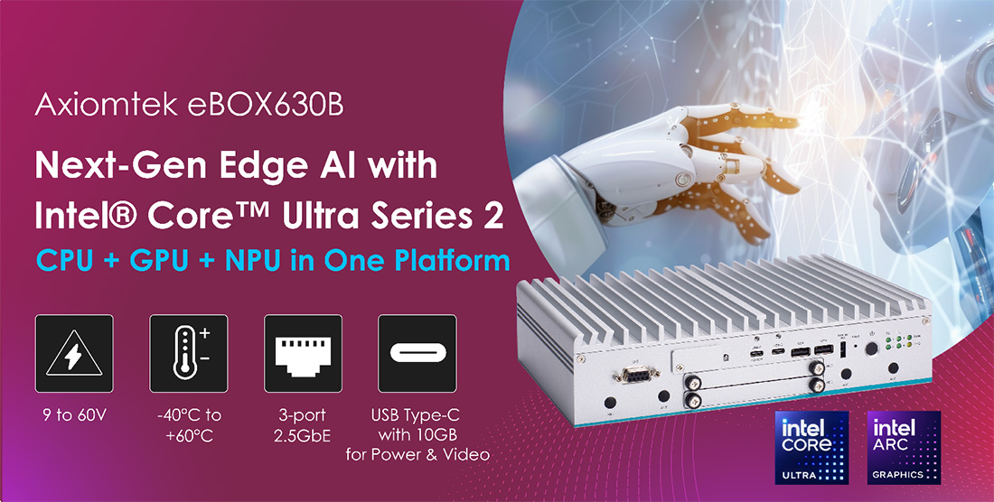 eBOX630B with Support for Intel® Core™ Ultra Series 2 Processors for Next-Generation Edge AI