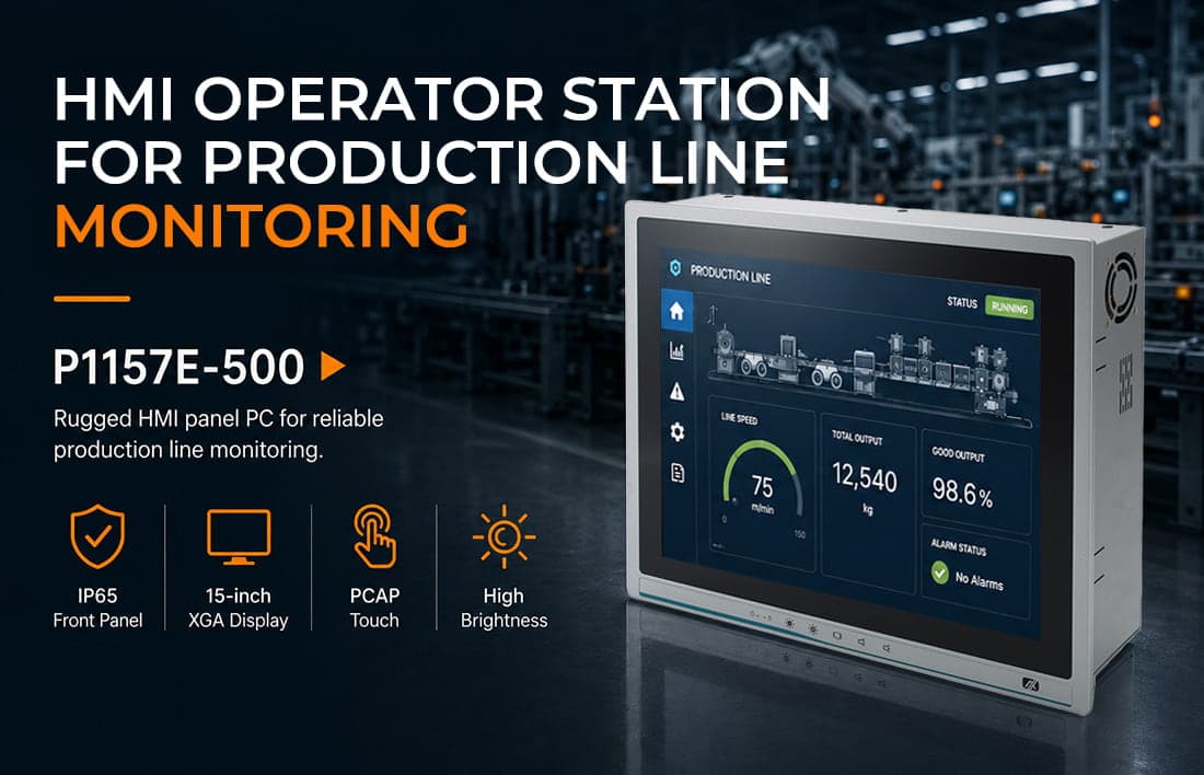 HMI Operator Station for Production Line Monitoring