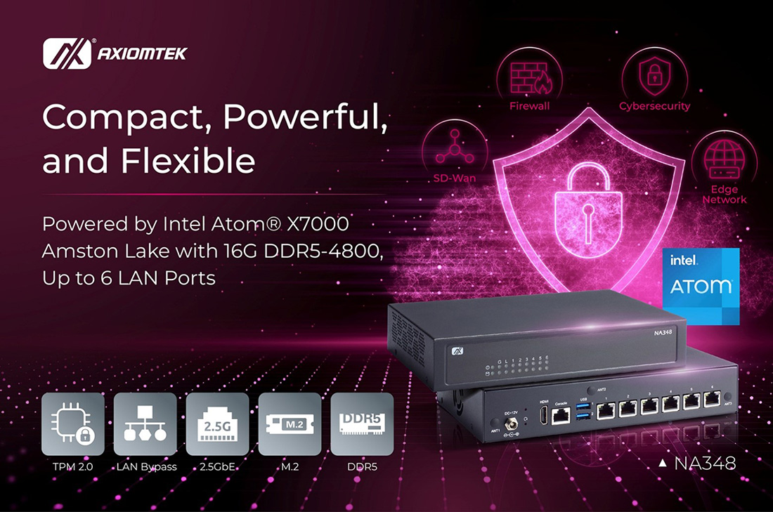 NA348 compact 1U desktop network appliance for firewall, SD-WAN, and secure edge networking applications